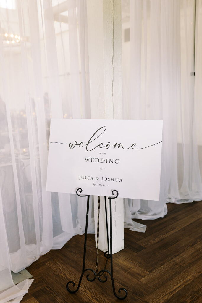 Welcome sign on 14TENN's iron easel in Nashville, Tennessee