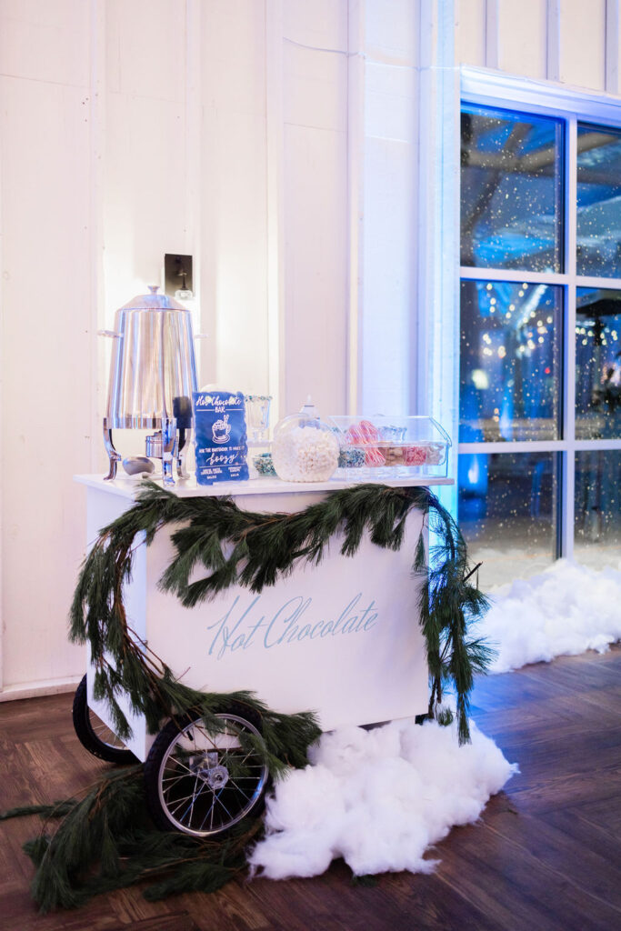 Hot chocolate bar at a holiday party at 14TENN