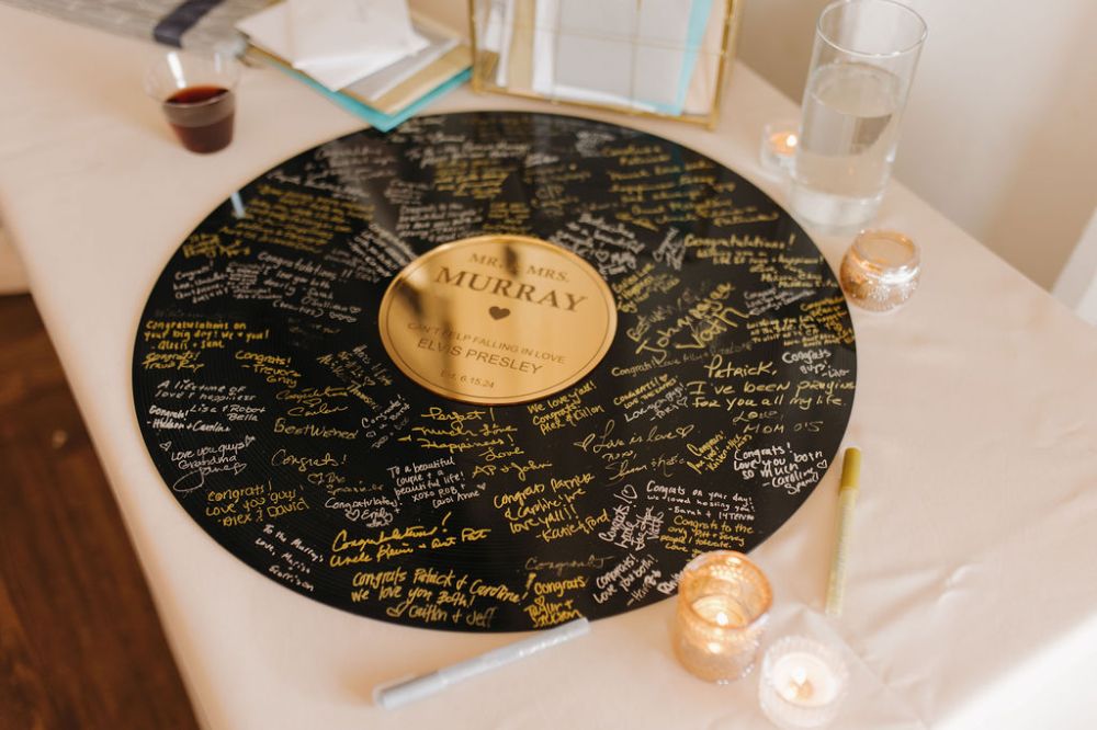 Wedding guest "record" in place of a guest book