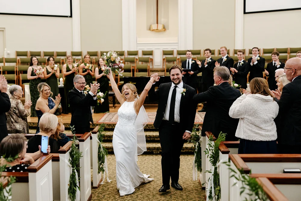 Bride and groom recessional