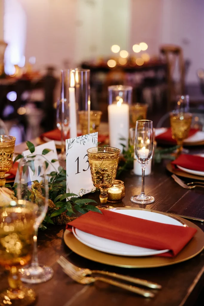 Wedding reception table details