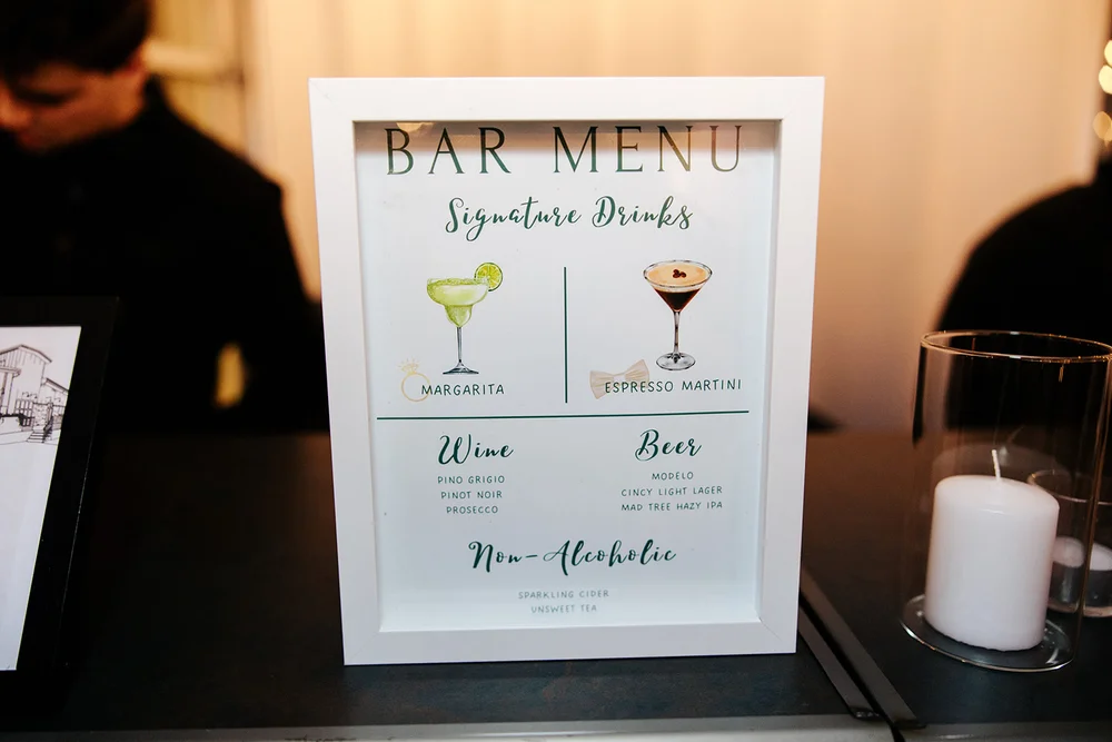 Bar menu sign