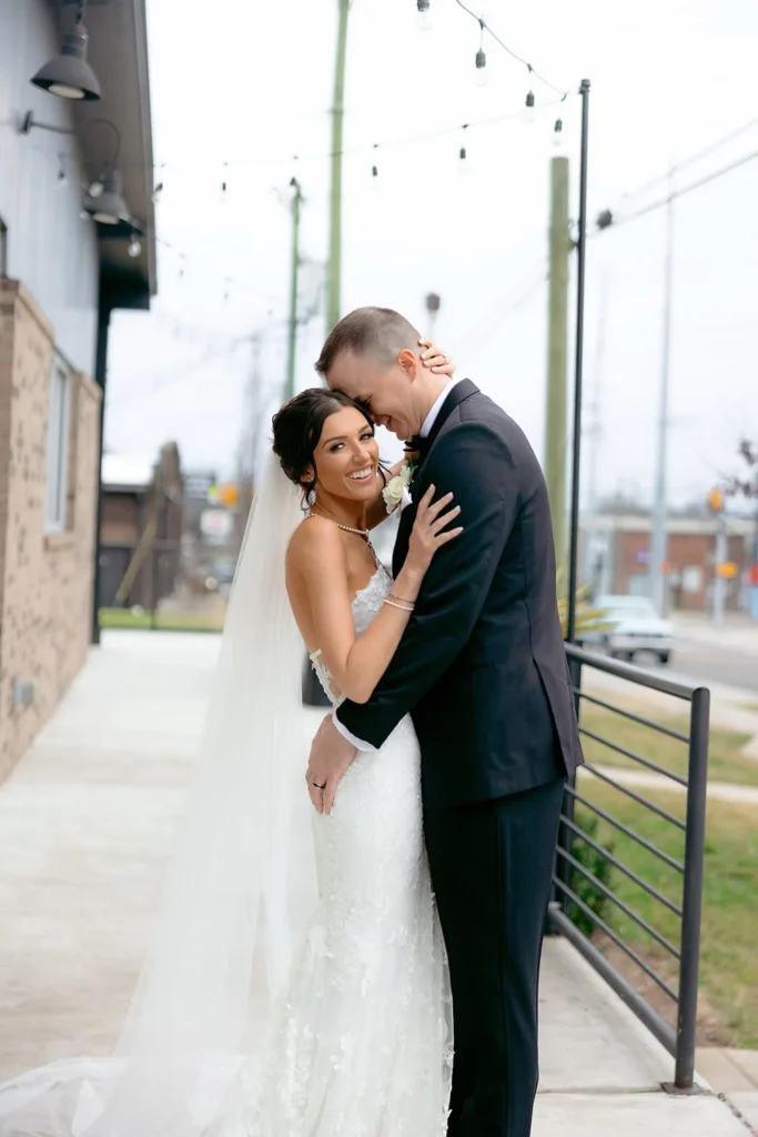 Bride and groom portraits outside of 14TENN in Nashville