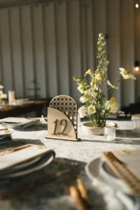 Reception table details at 14TENN in Nashville, TN