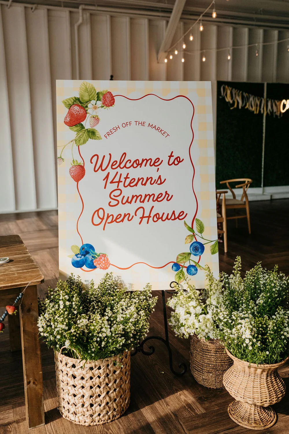 Welcome sign at 14TENN's summer open house