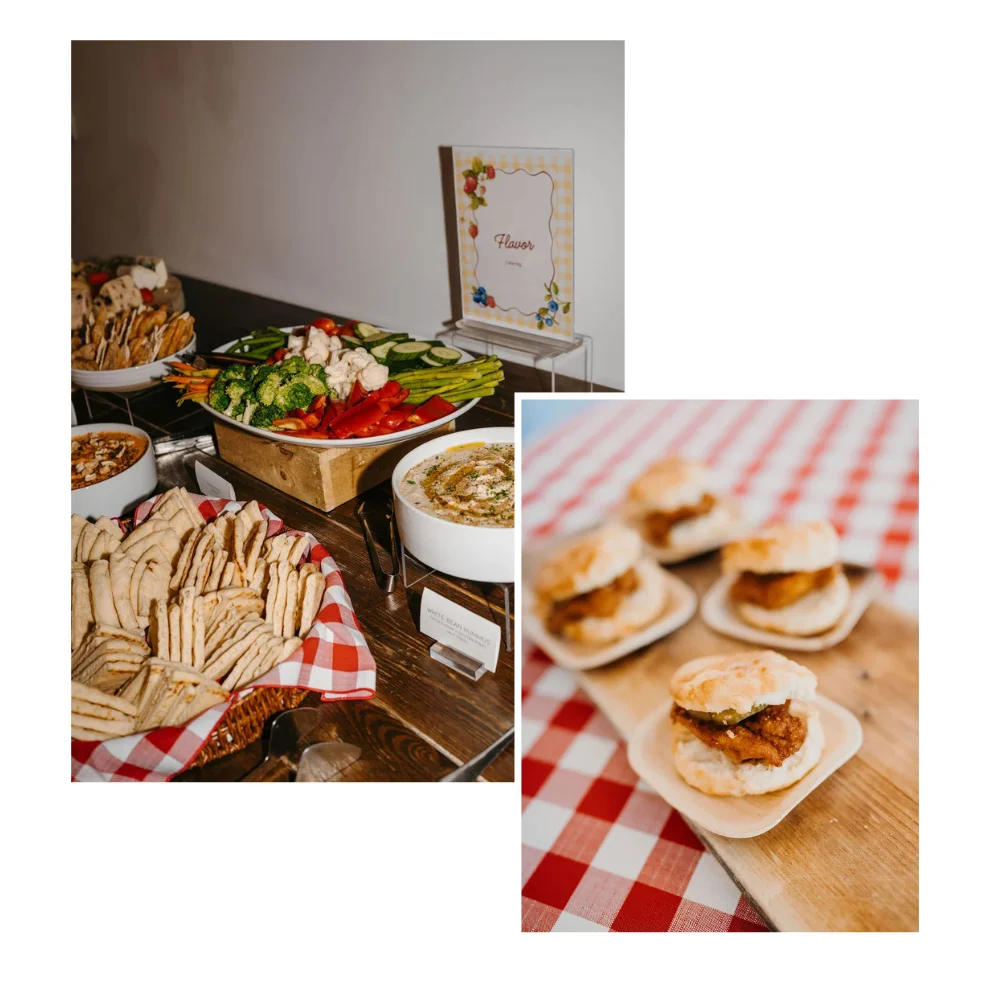Tray of sliders and dips served at 14TENN’s Farmer’s Market Open House