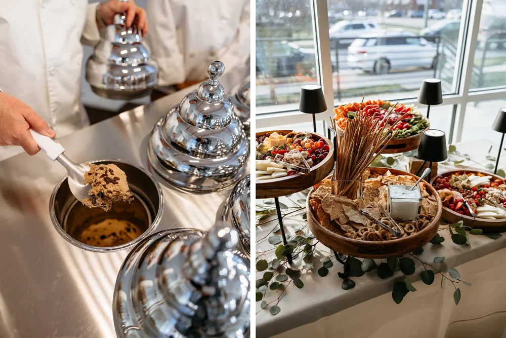Gelato cart and appetizer display by G Catering at 14TENN Nashville open house event