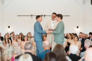 Grooms saying their vows